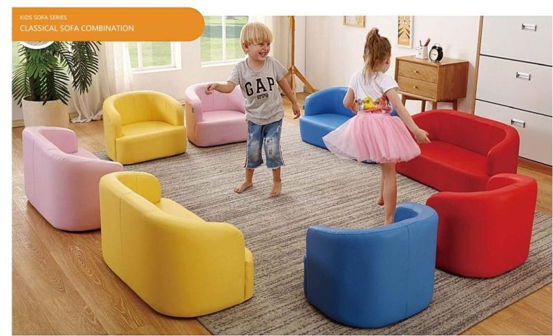 Modern Day Care Center Sofa, Child Lovely Sofa, Nursery School Kids Furniture Sofa, Leather Sofa Living Room Baby Sofa