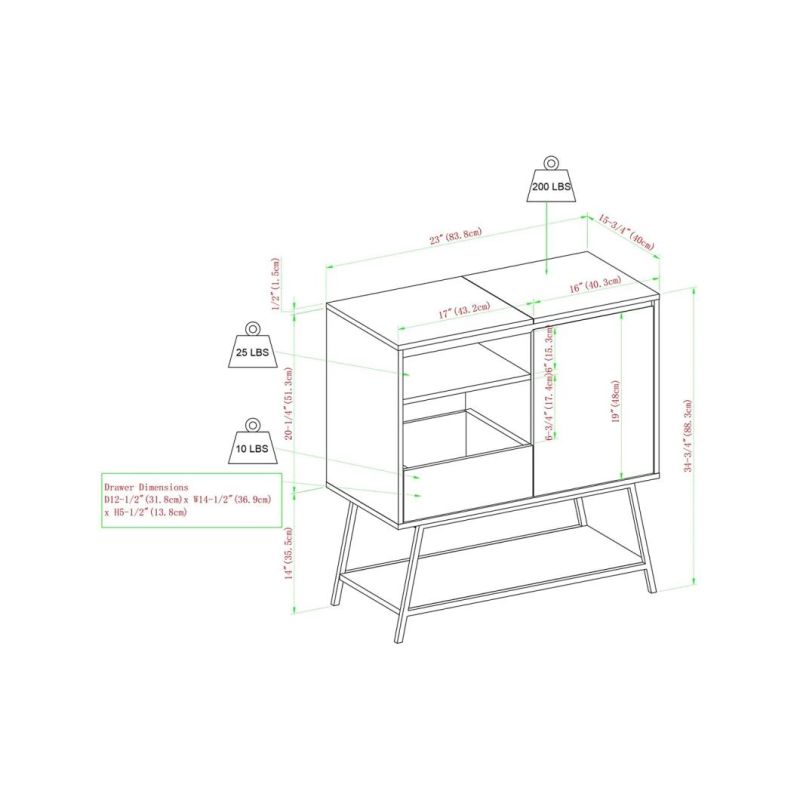 Modern Sideboard Entryway Serving Storage Cabinet