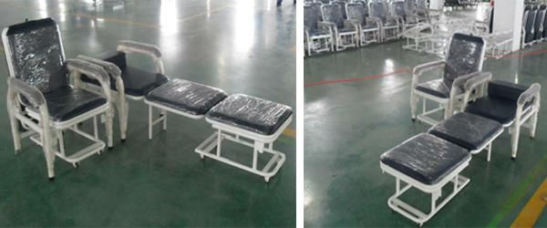 Factory Direct Price Hospital Accompany Portable Sleeper Folding Blue Chairs