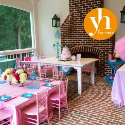 Accent Modern Hotel Pink Blue Wedding Furniture Kids Study Table Chair Set Gilt Finish Home Party Childs Tiffany Chiavari Kids Chairs