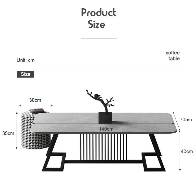 Modern Hotel Vintage Furniture Cast Iron Marble Centre Coffee Table