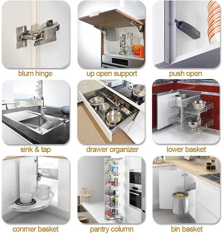 OEM Kitchen Furniture Modular Modern White Lacquer Kitchen Cabinets