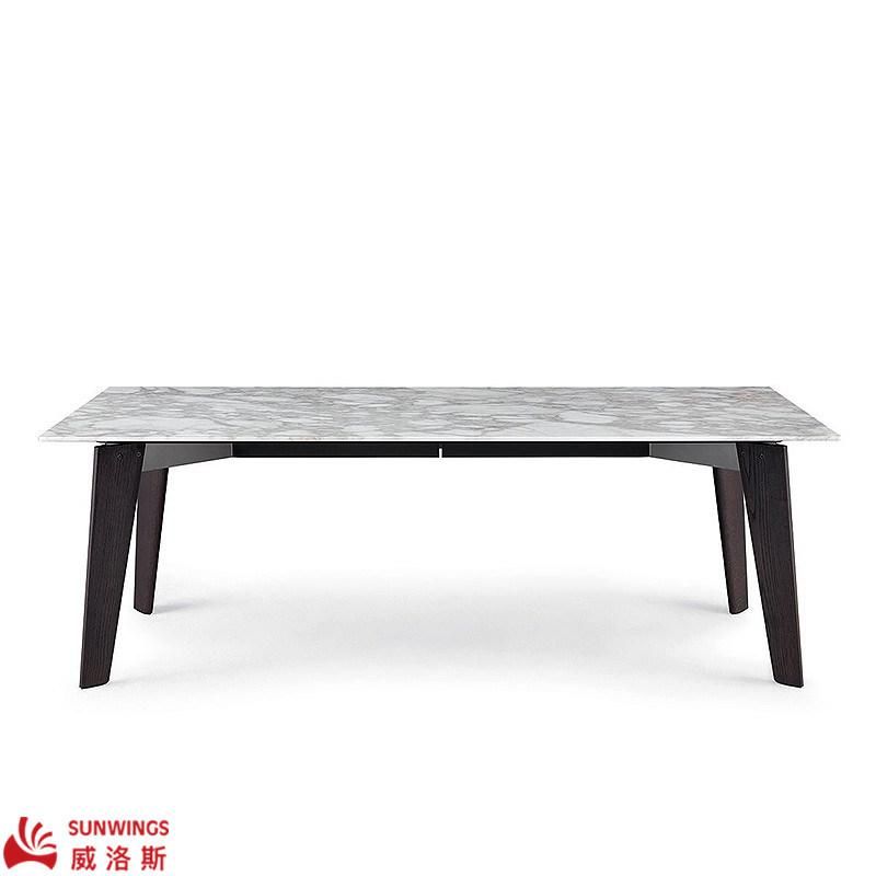 Modern Simply Furniture Ash Solid Wood Frame with MDF Top Dining Table for Living Room