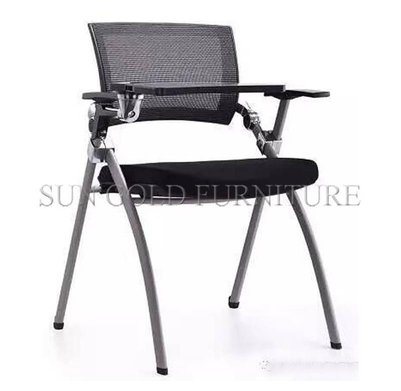 Mesh Flip Training Room Chair Folding Chair with Writing Table and Wheels