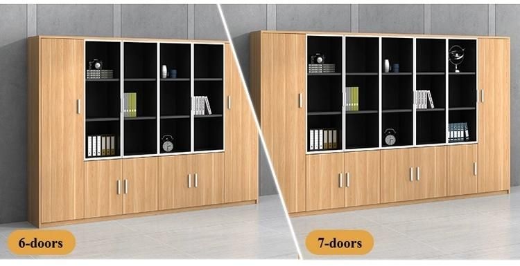 Modern Office Furniture Wooden Filling Cabinet with Glass Doors Customized