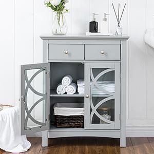 Modern Gray with Drawers and Doors 32.5 Inch Freestanding Wooden Storage Cabinet 0249