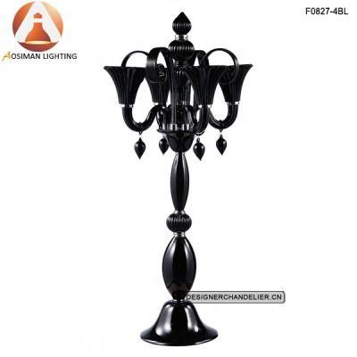 Baccarat Style Black Candle Candelabra