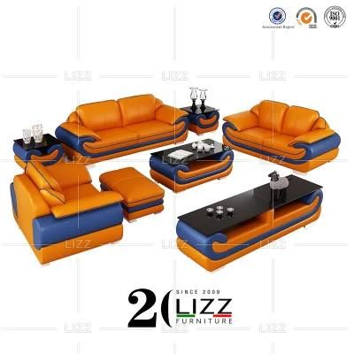 2022 New Design Home Furniture Set Modern Sectional Geniue Leather Sofa with Coffee Table