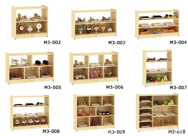 Cowboy Wooden Cabinet Children Chairs and Table for Kids Daycare Nursery Use