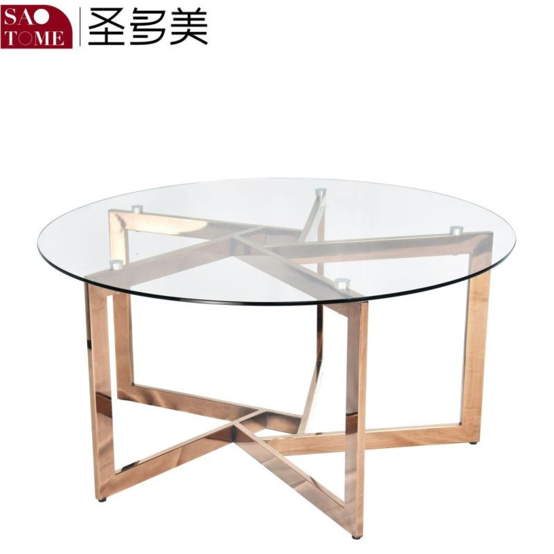 New Stainless Steel Base Rectangular Transparent Coffee Table