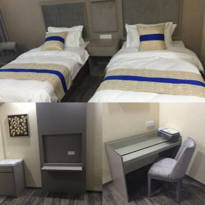 Customized Modern Quality Assurance Double Hospitality Guest Room Apartment Furniture of Solid Wood (NCHB-001001T)