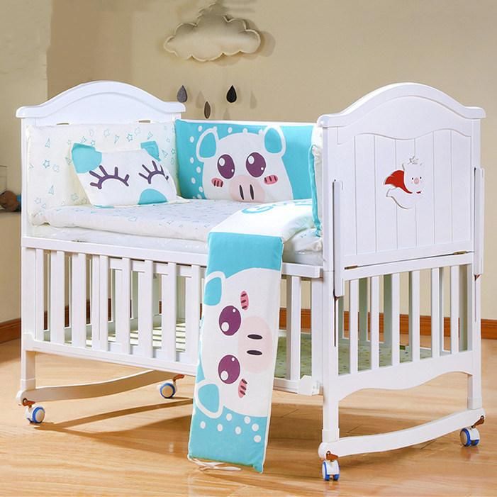 Chinese Cama Bebe/ Kids Babies Children Toddler Bed Crib Swing Cot Solid Wood/Infant Beds/Baby Furniture