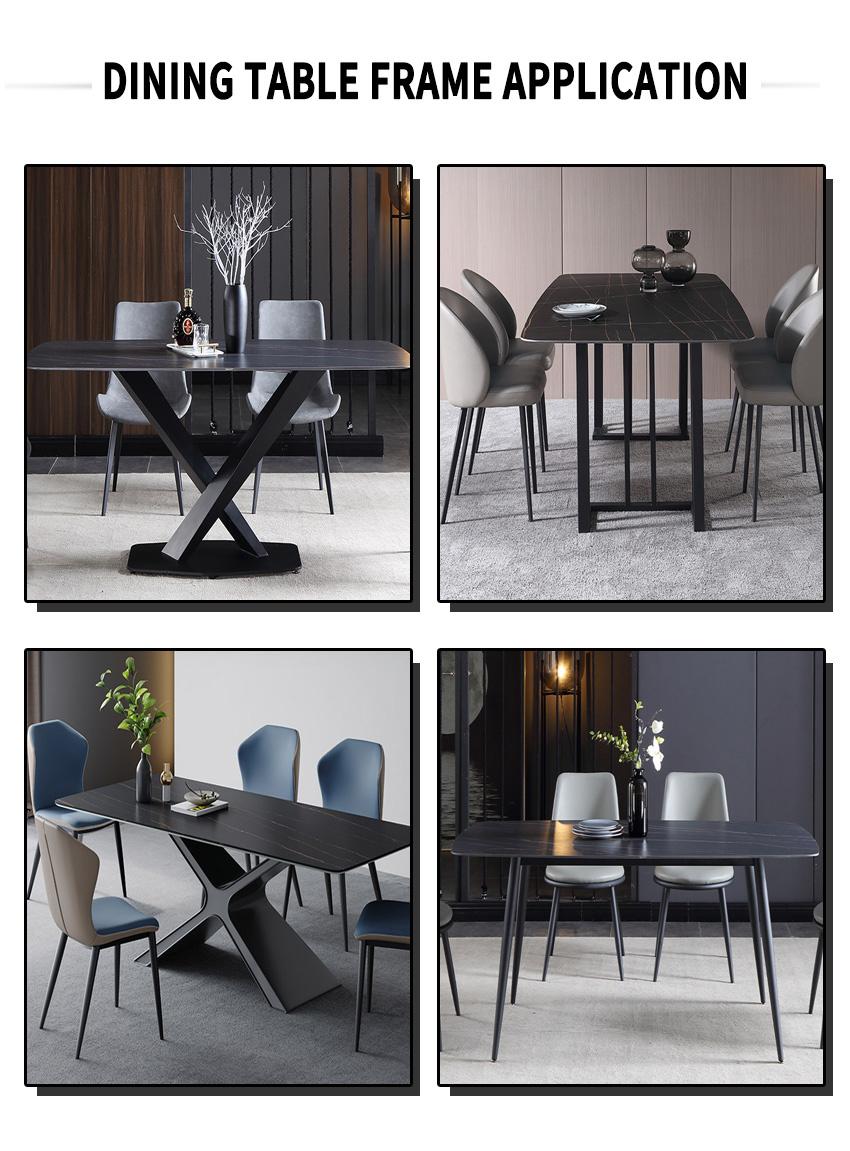 Hotel Restaurant Furniture Dining Sets Metal Base Dining Table