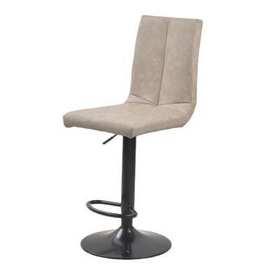 Modern Padded Seat Height Adjustable Footrest Swivel Vintage Faux Leather Bar Stools Chairs for Kitchen Breakfast