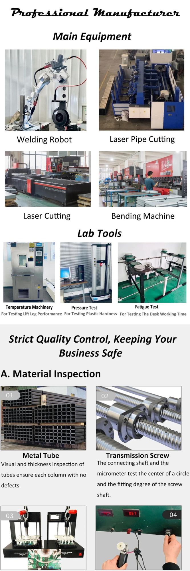 CE-EMC Certificated Single Motor Height Adjust Desk Enjoying Good Reputation