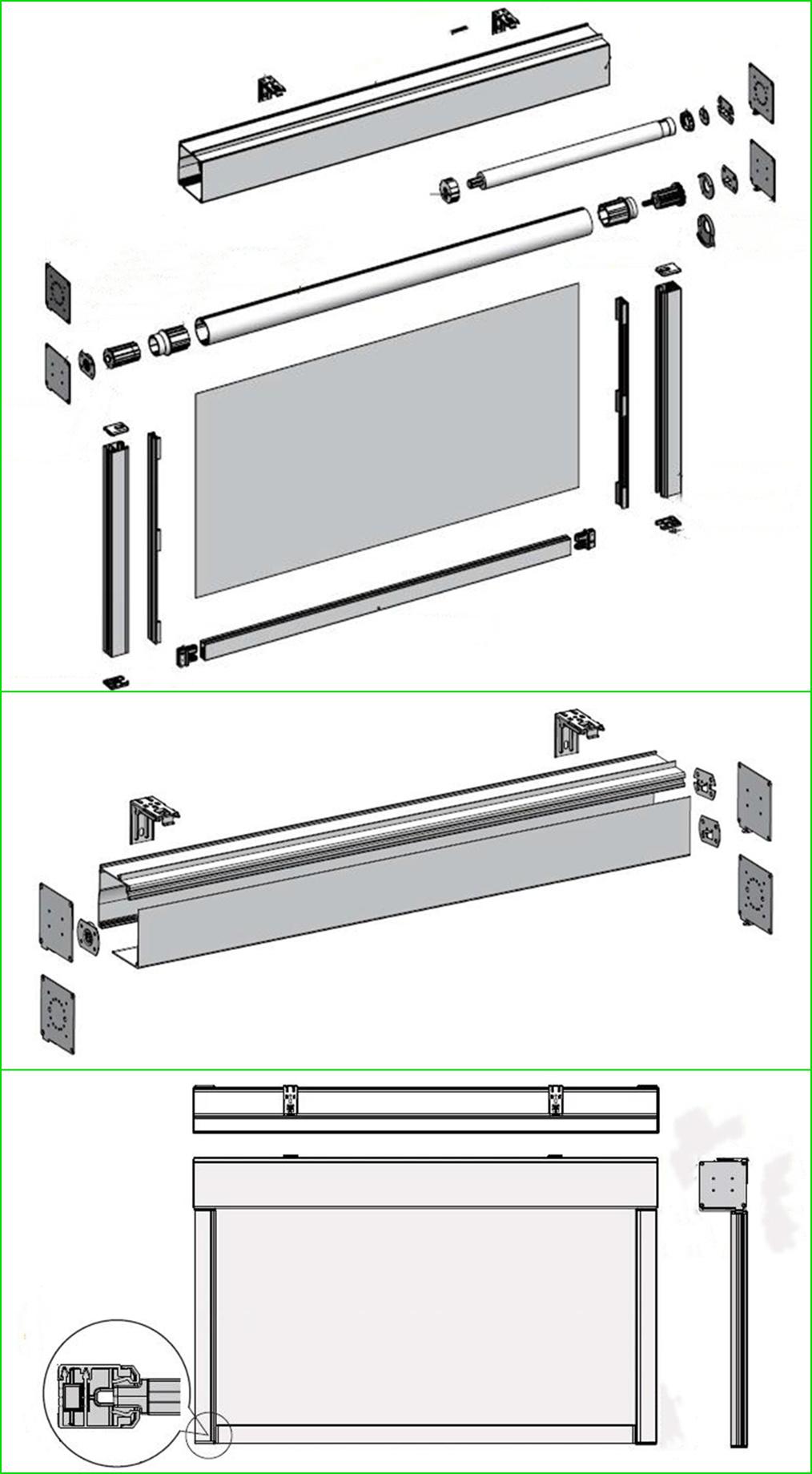 Windproof and Waterproof Blackout Zip Track Exterior Motorized Roller Blinds