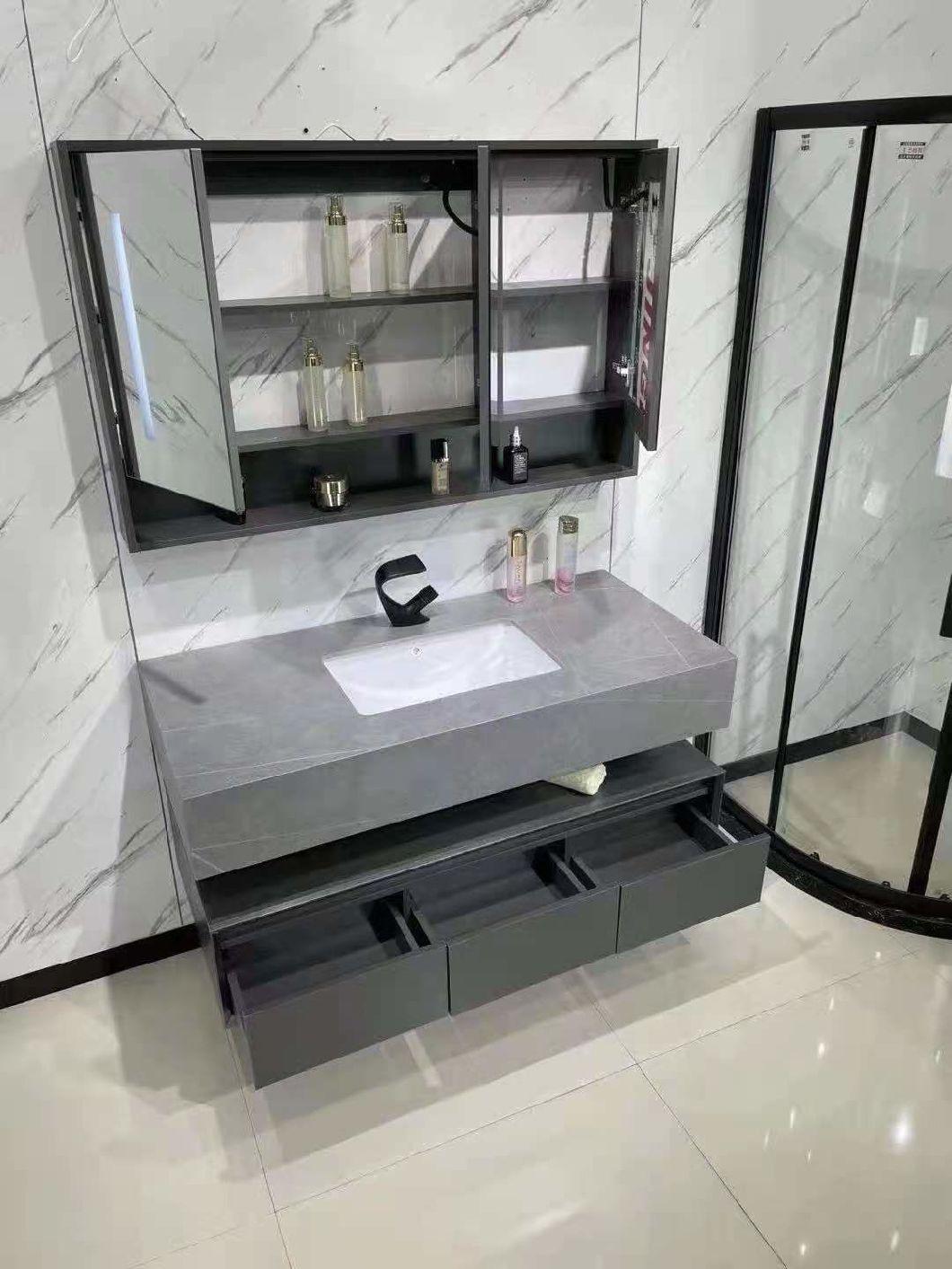 Wall White Marble Counter Ceramic Basin Modern Hotel Bathroom Furniture