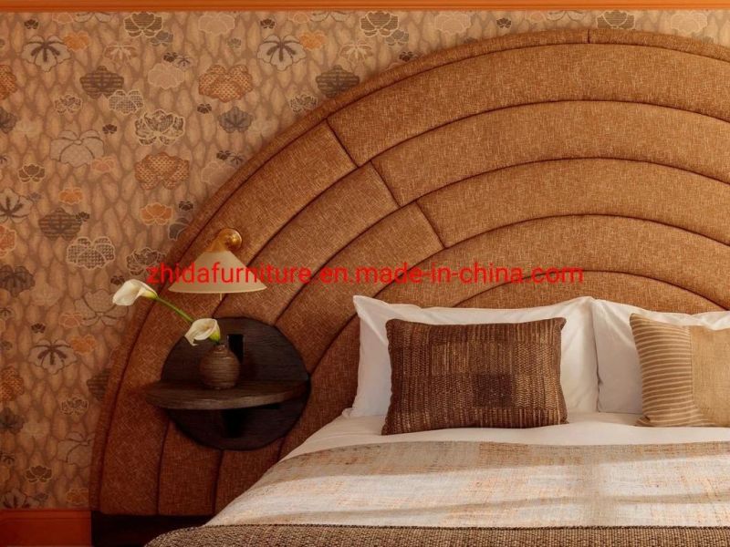 5 Star Customized Hotel Furniture Apartment Living Room Bedroom Modern Style Standard King Size Fabric Bed