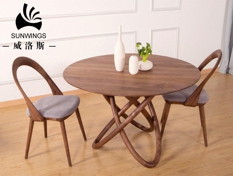 Modern Wooden Dining Table Ash Solid Wood Round Table