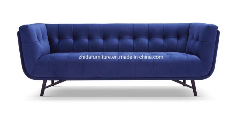 blue Color Living Room Fabric Sofa Set