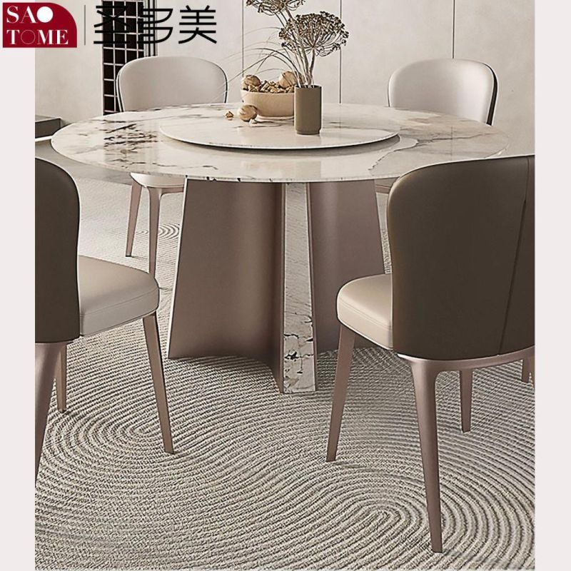 Modern Home Restaurant Dining Furniture Round Grey Dining Table