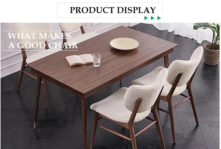 Furniture Modern Furniture Chair Home Furniture Wood Furniture Antique White PU Leather Cushion Nordic Dining Room Chair with Wooden Legs