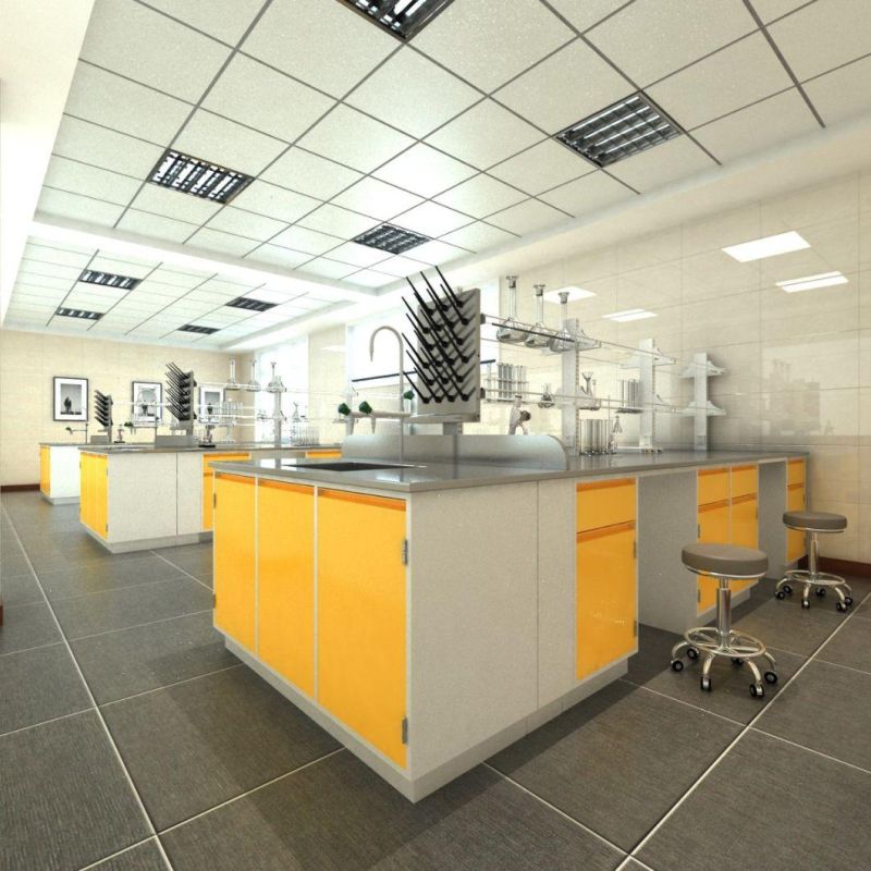 Factory Direct Sale Physical Steel Lab Furniture with Linners, Wholesale Physical Steel Chemistry Lab Bench/