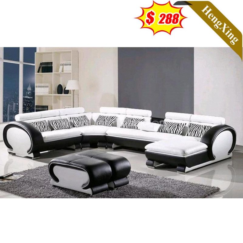 Modern Home Living Room Furniture U Shape Function Sofa PU Leather Fabric Sofas Set