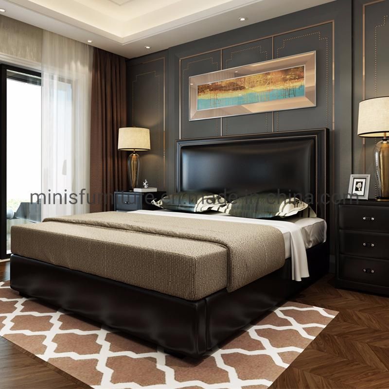 (MN-MB92) Modern Home/Hotel Bedroom Furniture Leather Double Bed