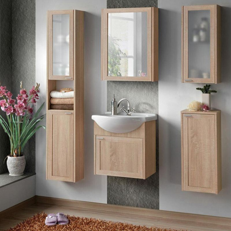 Bathroom Furniture 50cm Washbasin with Vanity Unit Oak Sonoma Washbasin Guest Toilet Bathroom