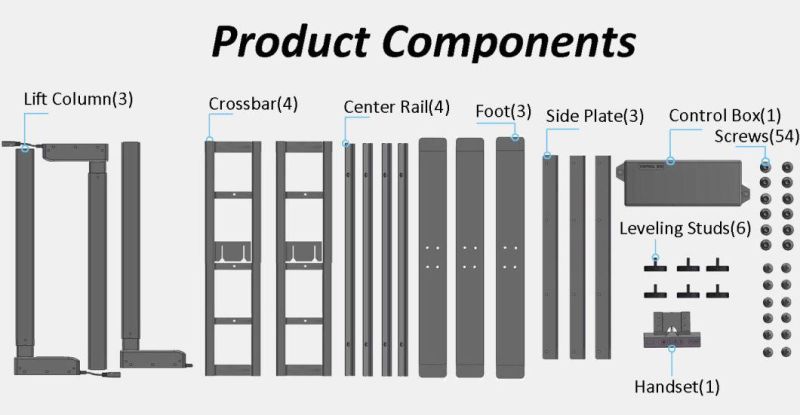 Motorized Electric Standing Desk Quickly Assembly Full Size