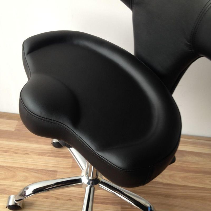 New Modern Leather Office Saddle Stool Office Chair with Backrest