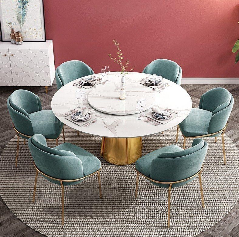 UK Modern Furniture Marble Dining Table for 4 Seater Chairs