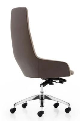 Zode PU Leather Task Rotating Desk Ribbed High Back Task Swivel Staff Executive Modern Ergonomic Office Chair