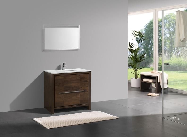 48 Inch Gray Solid Wood Single Basin Bathroom Dresser