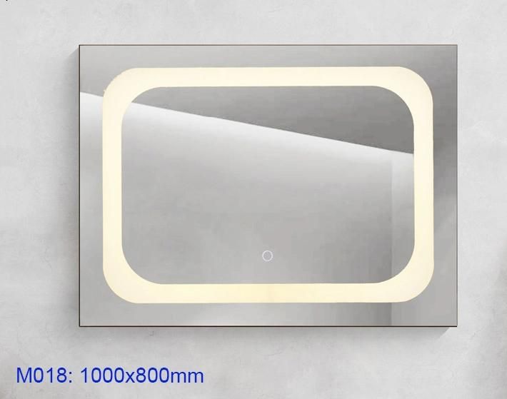 Square Bathroom Decoration Touch Switch Lighted LED Bathroom Tunnel Mirror (M030)