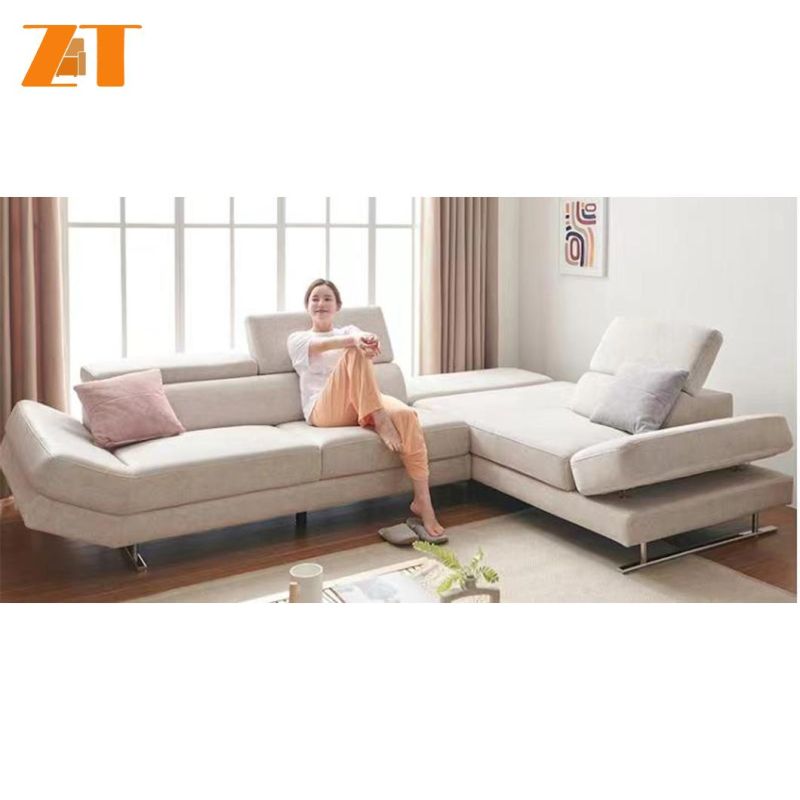 High Quality Customized Modern Chinese Home Furniture Living Room Fabric Modular L Shape Sectional Sofa for Villa