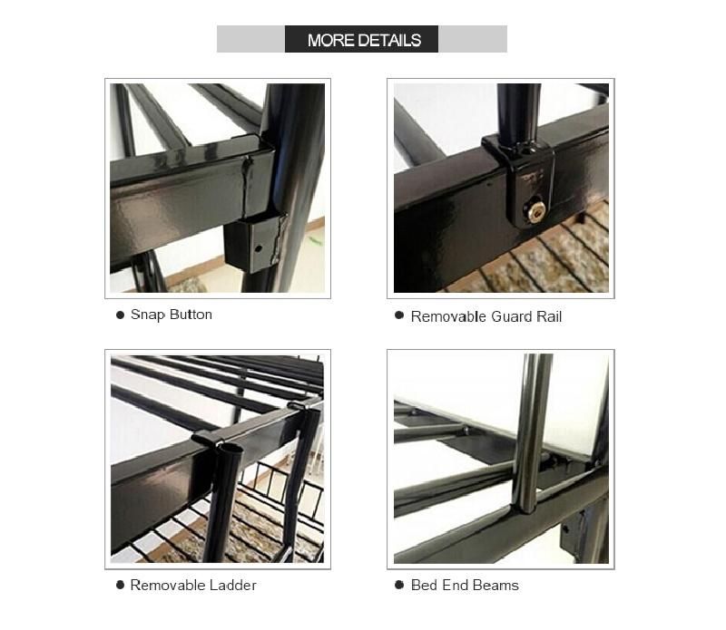 Modern Furniture School Kids Double Project Dormitory Steel Metal Frame Bunk Beds