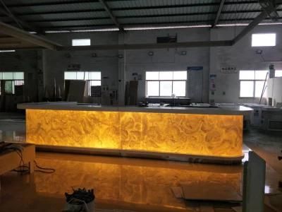 Luxury Modern Fancy Design U Shape LED Translucent Bar Counter for Restaurant