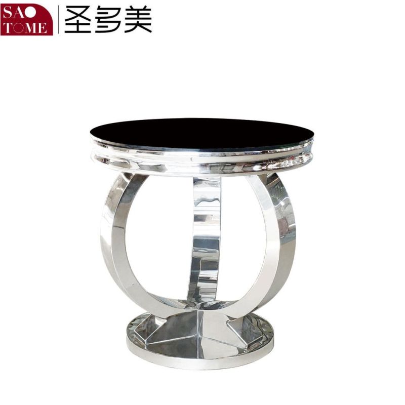 Modern Practical Stainless Steel Glass Coffee Table