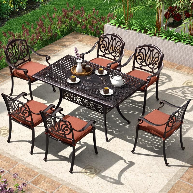 Outdoor Modern Style 4 Seating Cast Aluminum Furniture