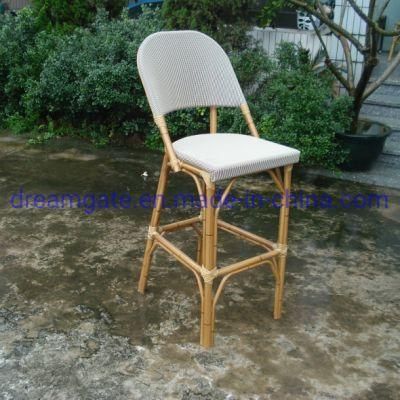 Garden Patio Fabric Bambool Look Chair Stacking High Bar Outdoor Stool Furniture