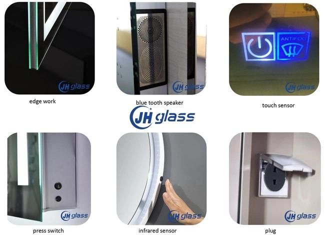 Aluminium Frame LED Illuminated Mirror Customized Size Intelligent Bathroom Mirror with Touch Sensor