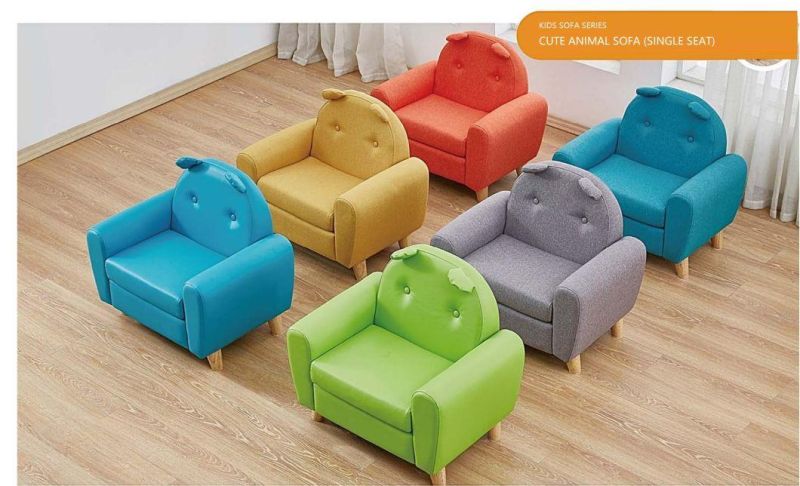 Double Seat PVC Kids Furniture Sofa, Children Colorful Sofa, School Furniture Kindergarten Sofa, Nursery Center Sofa, Day Care Center Sofa