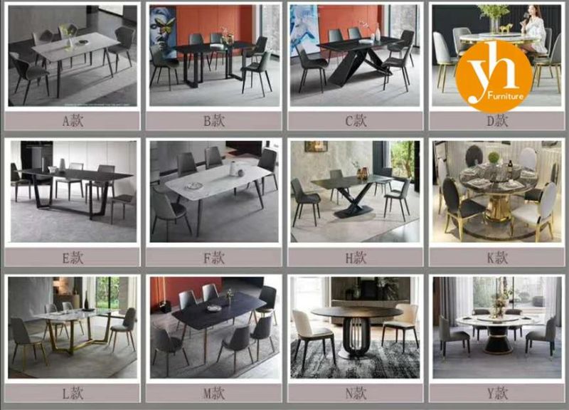 Hot Sale Hotel Furniture Modern European Dining Table Chair Set Restaurant Marble Table