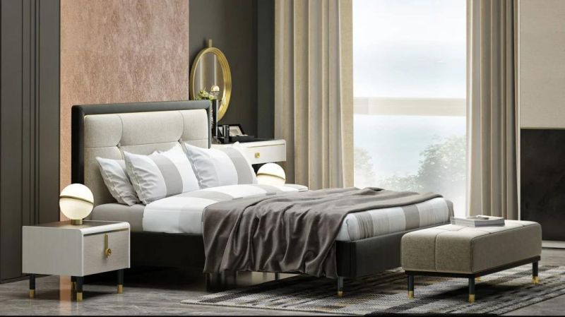 Nova Bedroom Furniture Modern Leather Bedroom Bed King Size Upholstered Bed