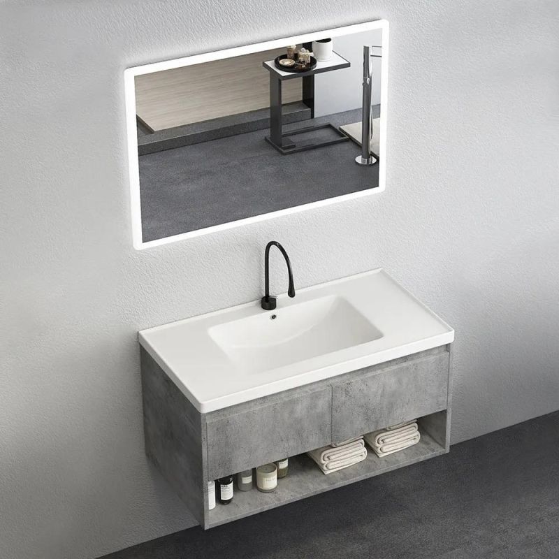 59′ ′ Floating Bathroom Vanity with Double Integral Sinks 2 Drawers in Blue