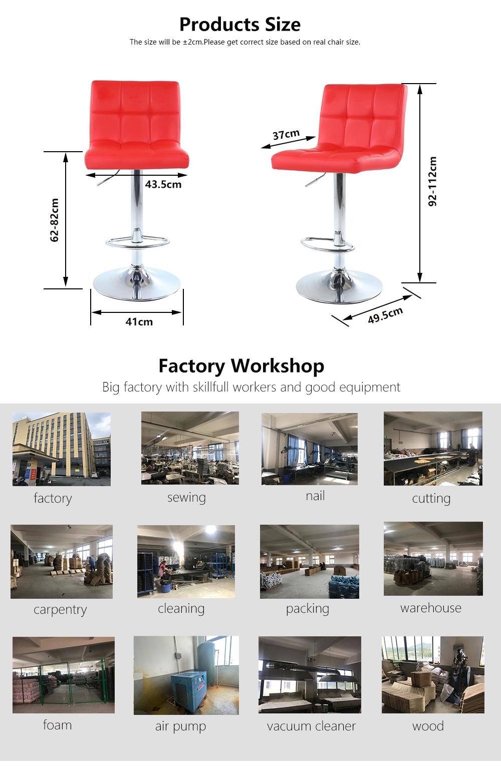 Modern PU Leather Adjustable Barstool with Handle Bar Chair for Office