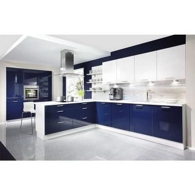 Latest Coming Customized Black Lacquer or PVC vacuum Finish Modern Designs Kitchen Cabinet