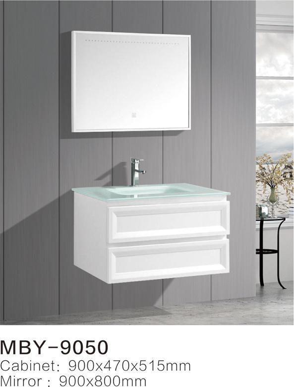 Hotel European Modern PVC Wall-Hung White Bathroom Vanity